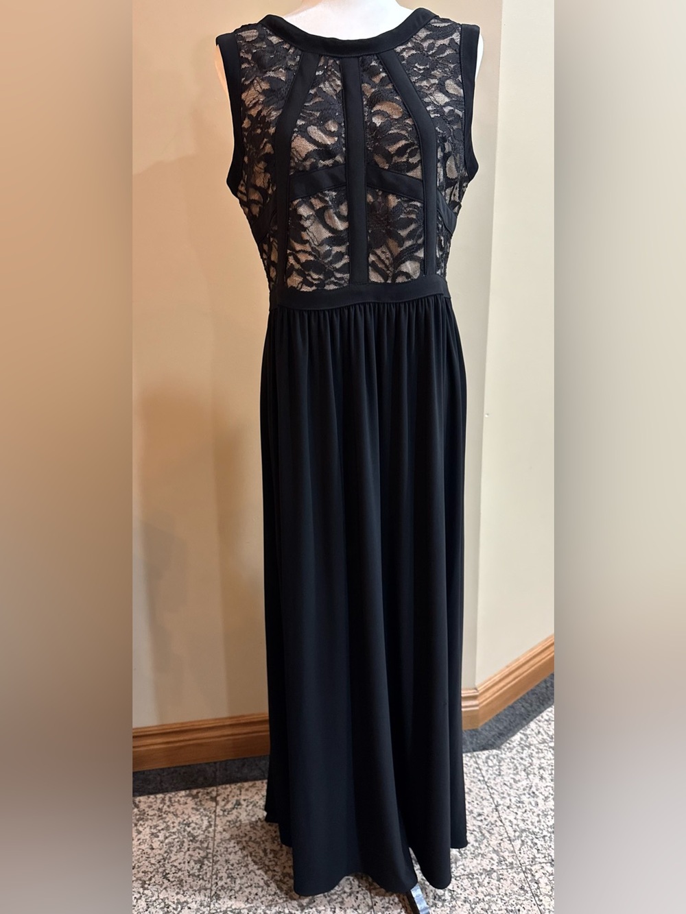 NWOT | Laura | Black | Lace Bodice | Maxi | Dress | 12